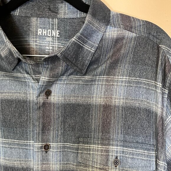 Rhone Plaid Long Sleeve Button Up Shirt - Men's Size M - Picture 3 of 11